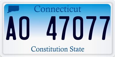 CT license plate AO47077