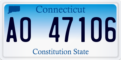 CT license plate AO47106