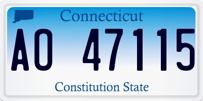 CT license plate AO47115