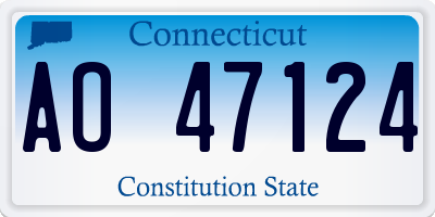 CT license plate AO47124