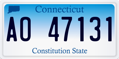 CT license plate AO47131