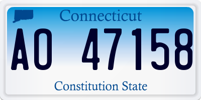 CT license plate AO47158