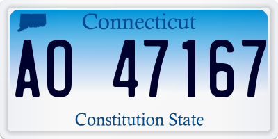 CT license plate AO47167