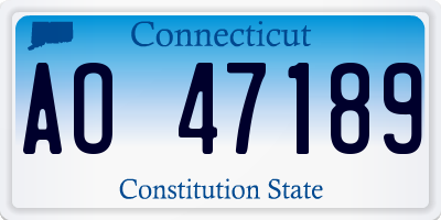 CT license plate AO47189