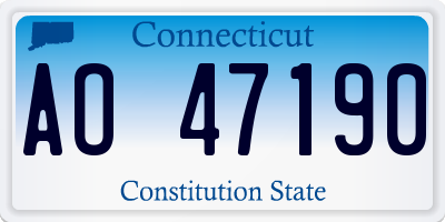 CT license plate AO47190