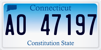 CT license plate AO47197