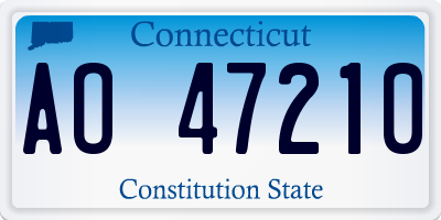 CT license plate AO47210