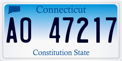 CT license plate AO47217