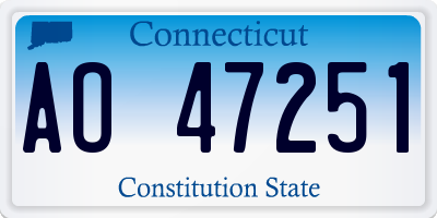 CT license plate AO47251