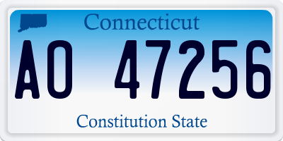 CT license plate AO47256