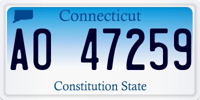 CT license plate AO47259