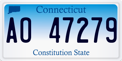 CT license plate AO47279