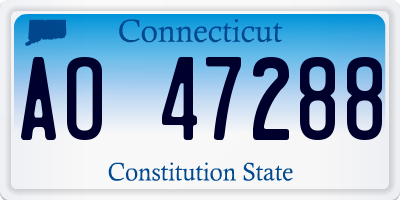 CT license plate AO47288