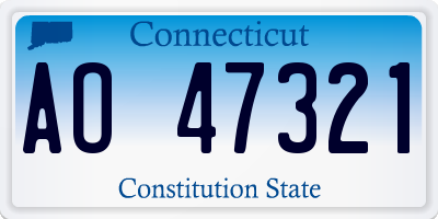 CT license plate AO47321