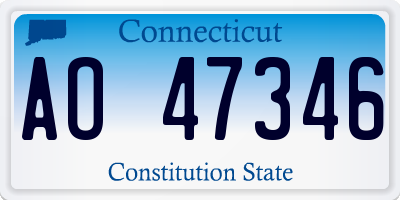 CT license plate AO47346
