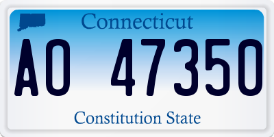 CT license plate AO47350