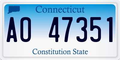 CT license plate AO47351