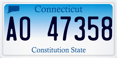 CT license plate AO47358