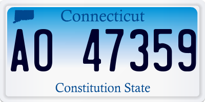 CT license plate AO47359