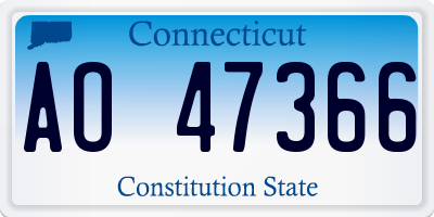CT license plate AO47366