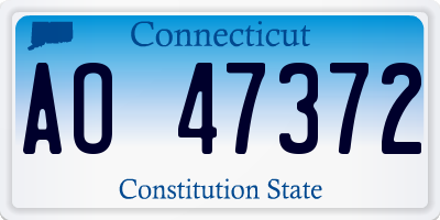 CT license plate AO47372