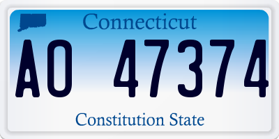 CT license plate AO47374