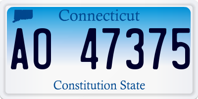CT license plate AO47375