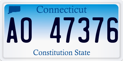 CT license plate AO47376