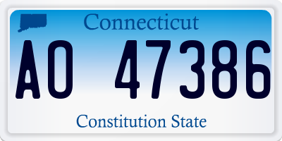 CT license plate AO47386