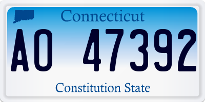 CT license plate AO47392