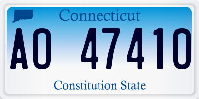 CT license plate AO47410