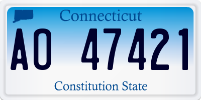 CT license plate AO47421