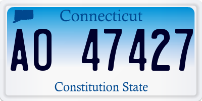 CT license plate AO47427