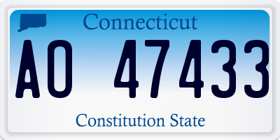 CT license plate AO47433