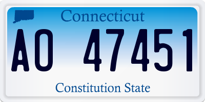 CT license plate AO47451