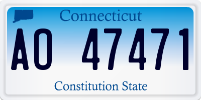 CT license plate AO47471
