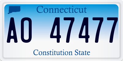 CT license plate AO47477