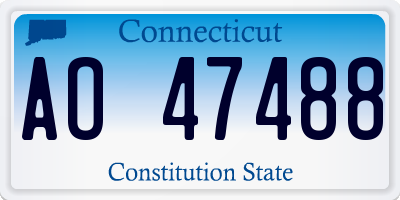 CT license plate AO47488
