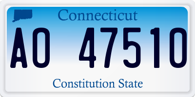 CT license plate AO47510
