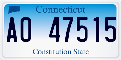 CT license plate AO47515