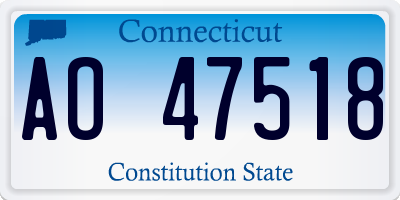 CT license plate AO47518