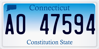 CT license plate AO47594