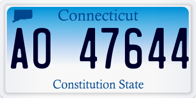 CT license plate AO47644