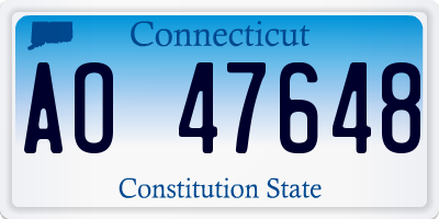 CT license plate AO47648
