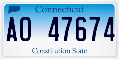 CT license plate AO47674