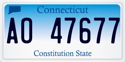 CT license plate AO47677