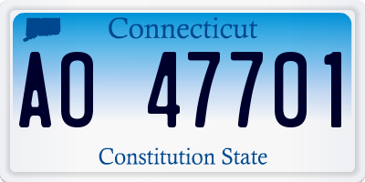 CT license plate AO47701