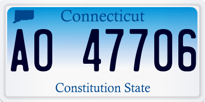 CT license plate AO47706