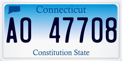 CT license plate AO47708
