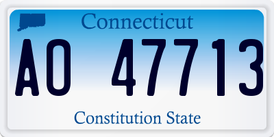 CT license plate AO47713